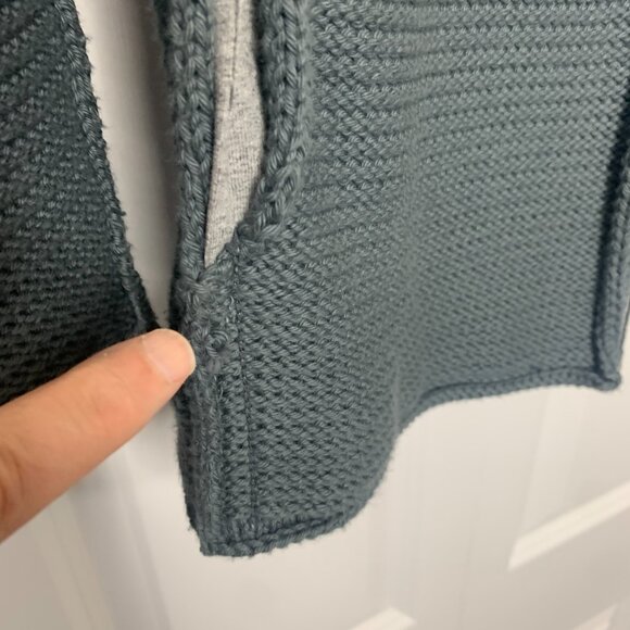 Pure Handknit Women’s Grey-Green Cotton Cardigan –XS – Handmade, Hooded - Picture 6 of 16